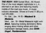 LA Weekly Thu Jan 20 1983 TR Homages | Cirith Ungol Online