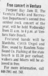Free concert in Ventura State Beach Park