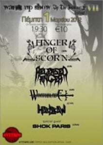 finger_of_scorn_uth2012-212x300 Up The Hammers Warm Up Show @ Kyttaro Live Club, Athens Greece  
