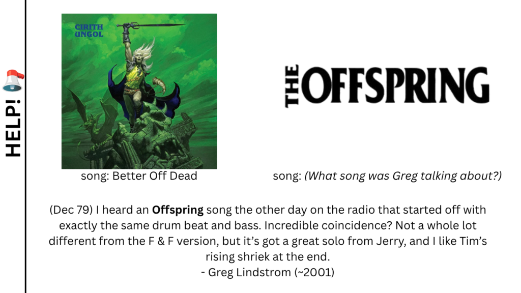offspring Better Off Dead | Cirith Ungol Online