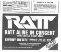 Ratt meet 28 Jul2 Heavy Metal @ Beverly Theatre | Cirith Ungol Online