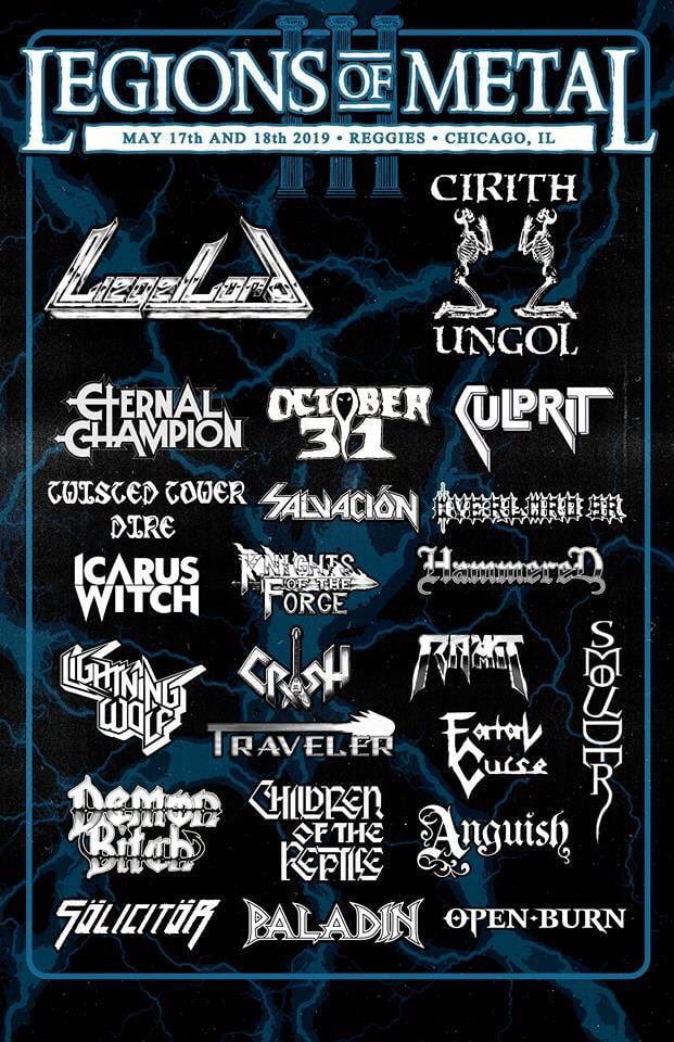 some epic bands tonight at the legions of metal at reggiesrockclub in chicago come show you support for this metalacious event https t co Some epic bands tonight at the Legions of Metal at Reggiesrockclub in Chicago! Come show you support for this metalacious event! https://t.co/P2iufxUxH1 | Cirith Ungol Online