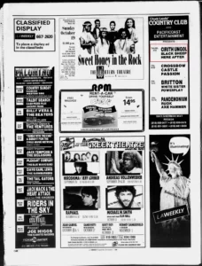 LA Weekly Thu Oct 2 1986 Chuck Landis' Country Club, Reseda | Cirith Ungol Online