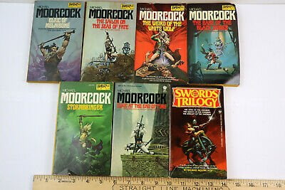 lot of 7 michael moorcock 6 elric of melnibone books 1 swords trilogy Lot of 7 Michael Moorcock ~ (6) Elric of Melnibone Books ~ (1) Swords Trilogy | Cirith Ungol Online