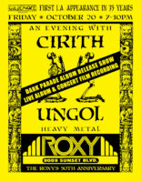 roxy first time in 35 years 2023 live album concert film recording yellow First L.A. Appearance In 35 Years | Cirith Ungol Online