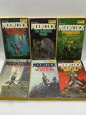 moorcock-elric-of-melnibone-6-book-lot-daw-series-whelan-cover-art Moorcock Elric of Melnibone 6 book lot DAW series Whelan Cover Art eBay  