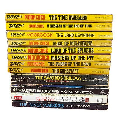 12 vintage michael moorcock paperback book lot daw elric of melnibone more Cirith Ungol Online Most comprehensive and awesome resource for Cirith Ungol 12 Vintage Michael Moorcock Paperback Book Lot - DAW, Elric of Melnibone + More