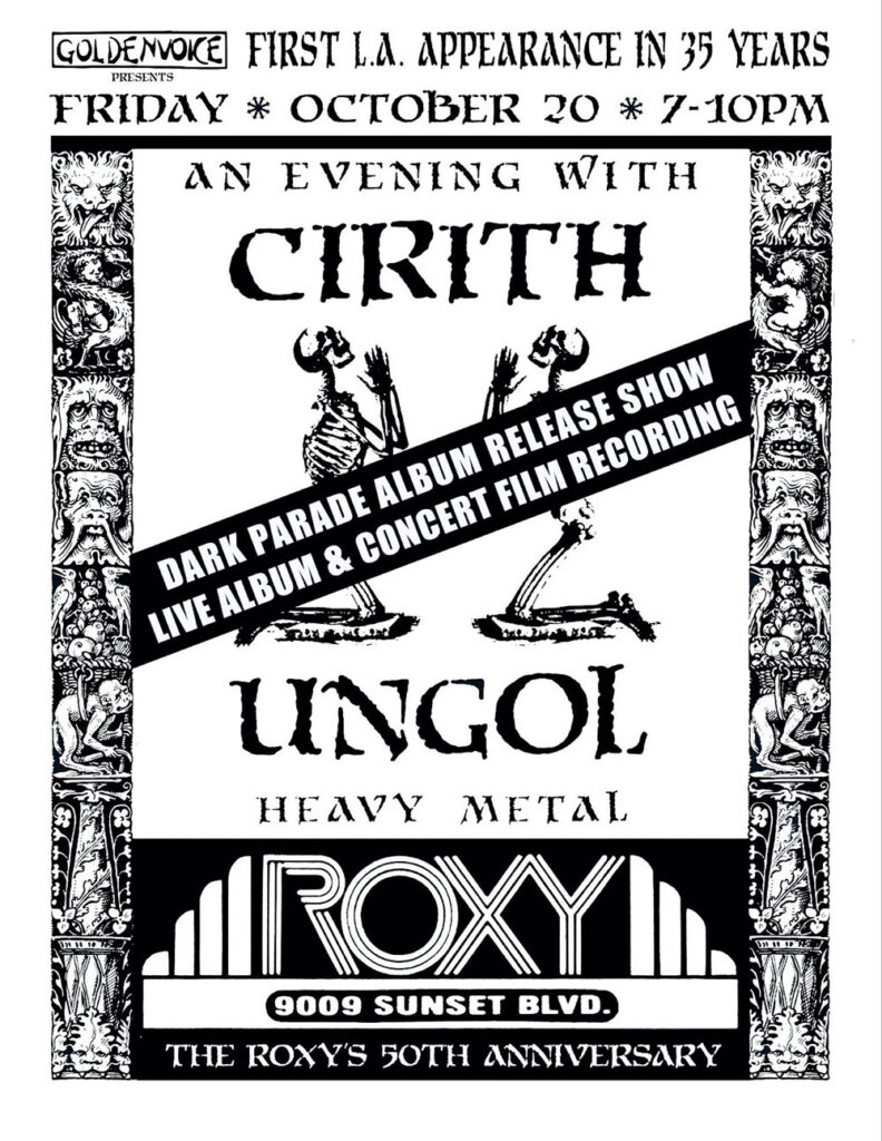 roxy first time in 35 years 2023 live album concert film recording Dark Parade | Cirith Ungol Online