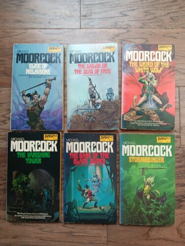 michael moorcock elric saga 1 6 lot of 6 daw books pbs all 6 signed Michael Moorcock Elric Saga 1- 6 Lot of 6 Daw Books Pbs All 6 Signed | Cirith Ungol Online